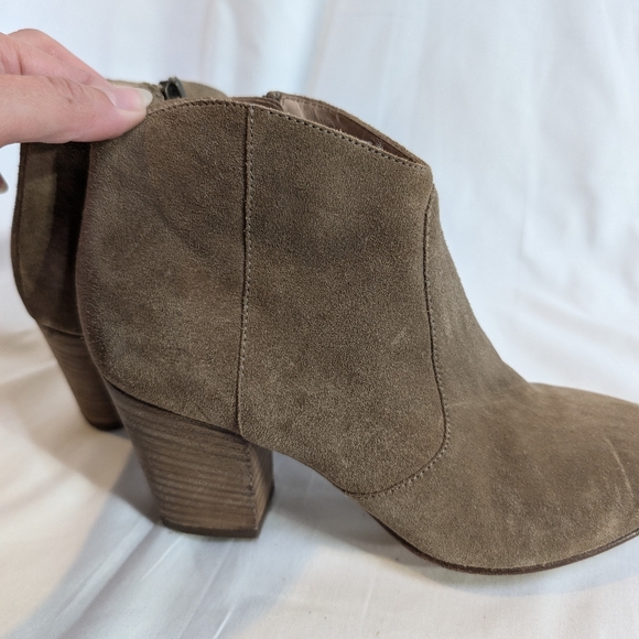 Tab Suede Heeled Club Monaco Ankle Boots - Picture 8 of 8